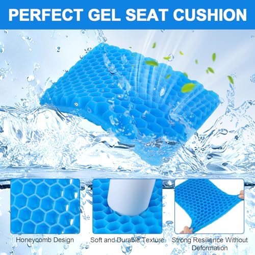Gel Seat Cushion, Portable Travel Seat Cushion, Folding Gel Cushion for Sitting, Office Chair Cushion for Office Car Airplane Wheelchair, Pressure Relief Cushions for Traveling Bleachers Camping - Image 4