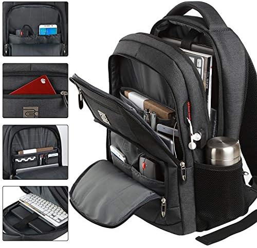 KASIBON Laptop Backpack with USB Charging&Headphone Port,Anti-Theft Business Laptop Backpack with Breathable Padded Shoulder Strap, Water Resistant Computer Rucksack - Image 2