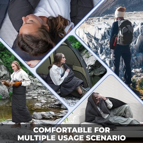 KingCamp Camping Blanket Lightweight Outdoor, Travel Blanket Multifunctional Warm, Sleeping Blankets Ultralight with Snap Button, Sleeping Quilt for Picnics Beach Camping Hiking Car Indoor - Image 9