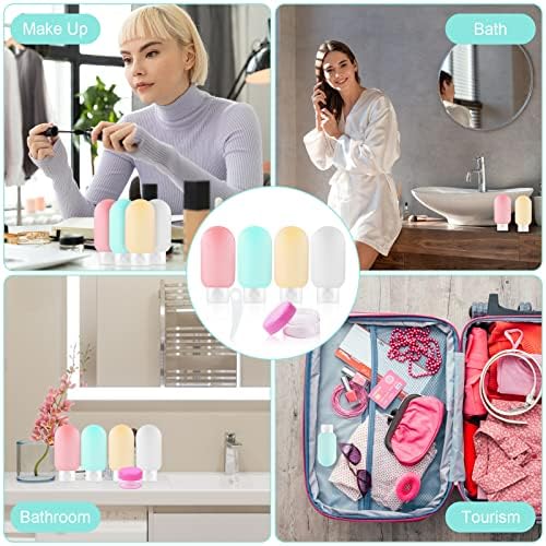 Travel Bottles Set for Toiletries, 6Pcs Leak-Proof Silicone Travel Containers, 60ml Small Mini Empty Squeeze Bottles Travel Accessories for Toiletries, Shampoos, Conditioner and Lotion (BPA Free) - Image 6