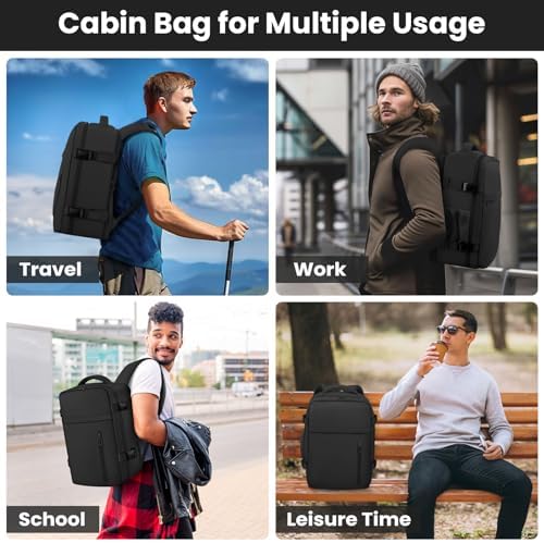 Cabin Bags 40×20×25 for Ryanair Underseat Carry-ons Travel Backpack Hand Luggage Bag Cabin Size 20L Flight Rucksack Casual Daypack School Office Backpack Fit 14 Inch Laptop-Black - Image 7
