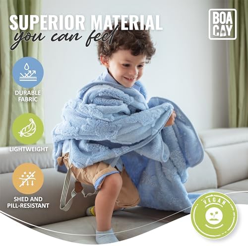 BOACAY Travel Toddler Blanket for Airplane, Car - Soft Kids Throw Blanket for Daycare - Pillow for Girls, Boys with Backpack Clip, Luggage Sleeve - Image 7