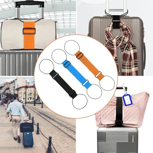 3PCS Elastic Fastening Belt for Luggage, Suitcase Straps, Luggage Strap for Suitcases, Adjustable Luggage Straps for Suitcases with Buckle Box Packing Belt Portable Travel Suitcase Accessory - Image 6