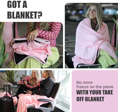 Take OFF Luggage Travel Pillow Blanket Black - Image 4