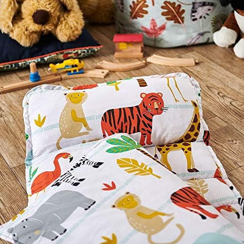 Bloomsbury Mill - Nap Mat for Toddlers and Kids - Pillow, Mat and Blanket Included - All-in-One Sleeping Bag for Nursery & Ready Bed for Nap Time and Sleepovers - Travel Essentials 135 x 50 cm Safari - Image 9