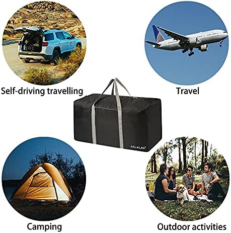Travel Duffle Bag, 96L Extra Large Lightweight Holdall Bag, Foldable Duffel Bag for Men Women, Black - Image 6