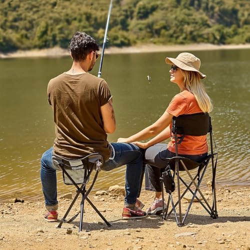 Portal Folding Stool Camping Stool Collapsible Tripod Portable Lightweight Fold away Small Chair Pop up Travel Seat for Hiking Backpacking Fishing Walking Events Festival Load 102KG - Image 3