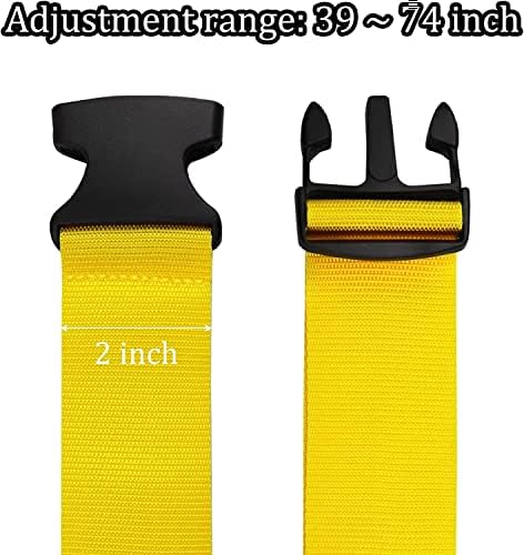 Luggage Suitcase Straps Set, Travel Accessories Thickened Luggage Belt with Quick Release Buckle, Adjustable Black Travel Luggage Straps for Suitcase Baggage (Yellow, 4 PCS Set) - Image 6