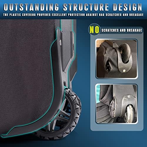 CHAMPKEY Premium Soft-Padded Golf Travel Bag with Anti-Impact Support System - 1200D Oxford Fabric Golf Travel Cover (2.0 Grey) - Image 5