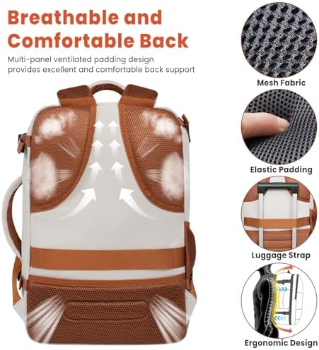 BAGAIL Travel Backpack, Light - Waterproof - USB Port, Quick Check Hand Luggage Backpack, Cabin Bags and Underseat Carry-Ons, Great to Use as Laptop Backpack or Casual Backpack - Image 5