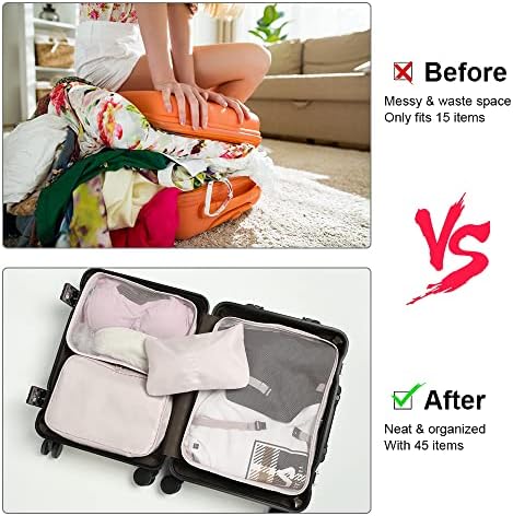 OSDUE Packing Cubes for Suitcase, 8PCS Thickening Travel Organiser Packing Bags Lightweight Travel Accessories Organizers Essentials Clothes Shoes Cosmetics Toiletries Storage Bags - Image 4