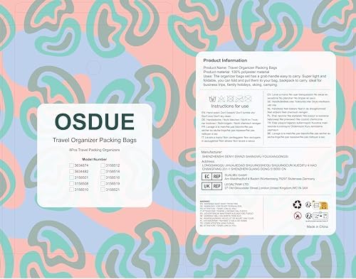 OSDUE Packing Cubes for Suitcase, 8PCS Thickening Travel Organiser Packing Bags Lightweight Travel Accessories Organizers Essentials Clothes Shoes Cosmetics Toiletries Storage Bags - Image 9