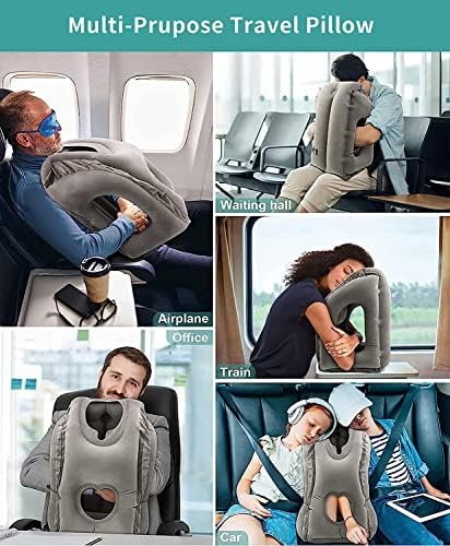 2 Pack Inflatable Travel Pillow for Airplane, Neck Air Pillow for Sleeping to Avoid Neck and Shoulder Pain, Comfortably Support Head, Used for Airplane, Car, Bus and Office… - Image 6