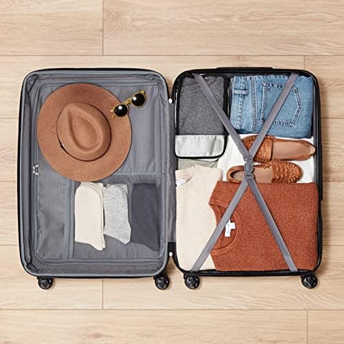 Amazon Basics Hardside Luggage ABS Hard-Shell Spinner/Suitcase with 4 Wheels, 78 cm, Burnt Orange - Image 3