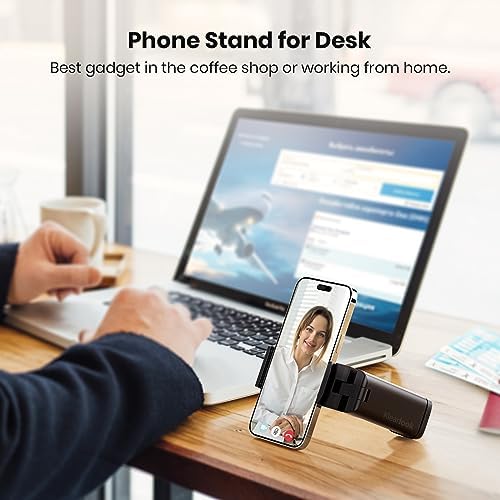 Airplane in Flight Phone Holder,Klealook 4 in 1 Adjustable Phone Stand for Travel,360°Rotating Desk Clamp,Portable Foldable Hook,Universal Mount for Home/Office-Black - Image 4