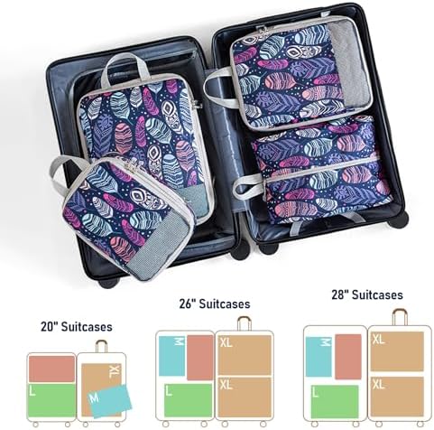 Compression Packing Cubes for Travel, Travel Essentials Luggage Organizer bags for Suitcase, Durable Compression Travel Packing Cubes for Carry on Backpack - Image 4
