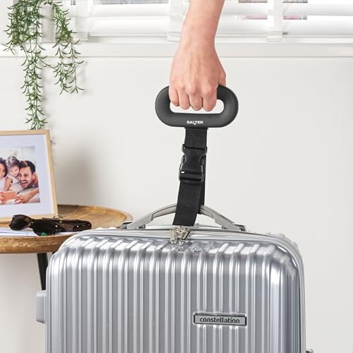 Salter 9500 BKDCTMEU16 Digital Luggage Scale - Suitcase Weighing Scales, Carry On Baggage Weight, Easy Grip Handle, 40kg / 88 lbs Capacity, Secure Clip Fastening, Lightweight, Includes Battery - Image 3