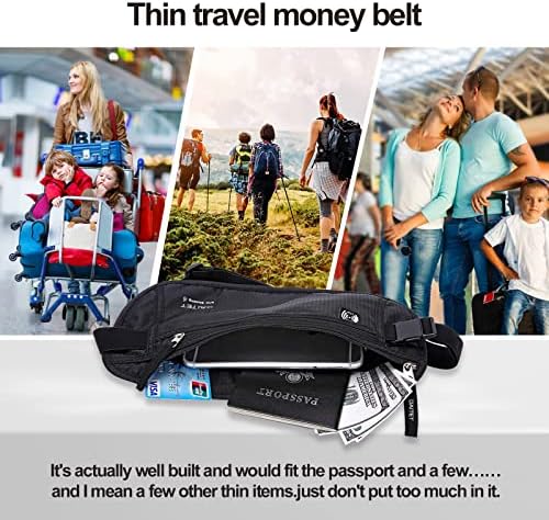 DAITET Money Belt - Passport Holder Secure Hidden Travel Wallet with RFID Blocking, Undercover Fanny Pack (Black) - Image 7