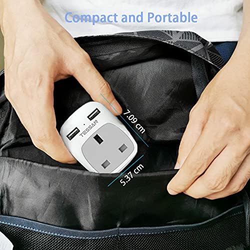 UK to European EU Travel Adapter with 2 USB Ports - TESSAN Power Euro Europe Grounded Plug Adapter for Germany France Iceland Poland Spain Russia and More (Type E F) Not Include Italy - Image 4