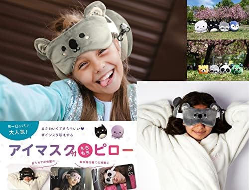 Puckator Relaxeazzz Adoramals Koala Round Plush Travel Pillow & Eye Mask - Sleep Eye Mask Masks - Kids Travel Accessories For Sleeping Airplane - Flight Plane Neck Pillow Pillows - Image 7