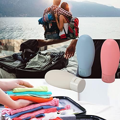 3 Pcs Travel Bottles Set,60ML Travel Bottles & Containers,Small Mini Empty Plastic Squeeze Bottles for Travel Toiletries,Shampoo and Conditioner with Storage Bag - Image 3