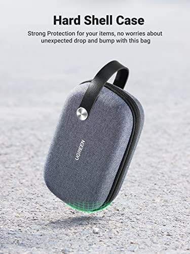 UGREEN Travel Accessories Bag, Portable Cable Organiser Travel Electronics Organiser Small Gadget Cable Bag Pouch, Hard Case for Charger Adapter Power Bank Hard Drive(Grey) - Image 7
