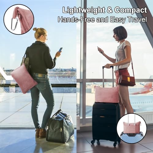 DAWNTREES Extended Travel Blanket Airplane,180x180 cm Travel Essentials Gifts on Airplane,Camping,Car,2 in 1 Airplane Blanket with Soft Bag Pillowcase,Hand Luggage Sleeve and Backpack Clip. - Image 4