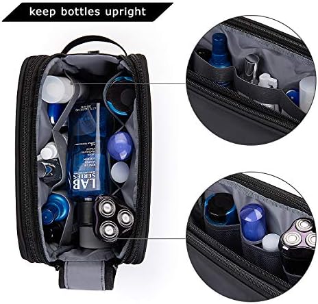 Toiletry Bag for Men, BAGSMART Travel Toiletry Organizer Dopp Kit Water-Resistant Shaving Bag for Toiletries Accessories, Black - Image 6