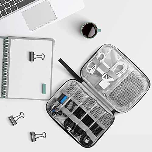 HCFGS Electronics Accessories Organizer Bag, Travel Cable Organiser Bag, Universal Carry Travel Gadget Bag for USB Cable Drive, SD Card,Charger Hard Disk (Black) - Image 4