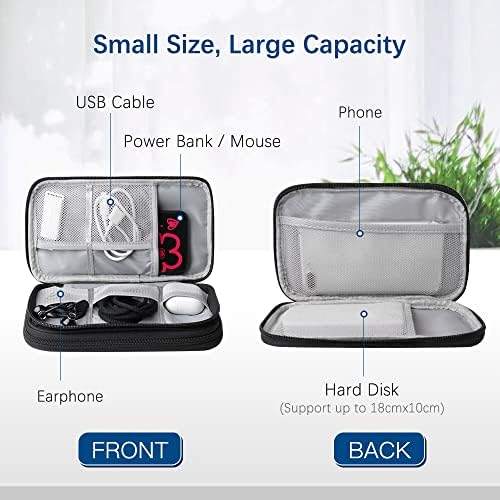 HCFGS Electronics Accessories Organiser Bag, Waterproof Cable Organiser Bag, 3 Layers All-in-One Travel Storage Gadget Bag, Holiday Essentials for Men Women, 8.5 x 5 Inch, Black(M) - Image 5