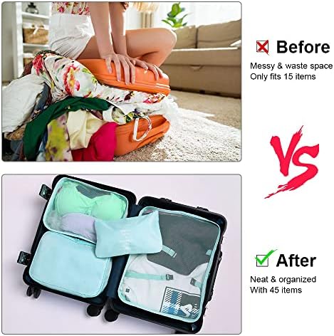 OSDUE Travel Organisers, 8pcs Packing Cubes for Suitcases, Travel Luggage Packing Organizers, Waterproof Travel Essentials Bag, Clothes Shoes Cosmetics Toiletries Storage Bags, Travel Accessories - Image 4