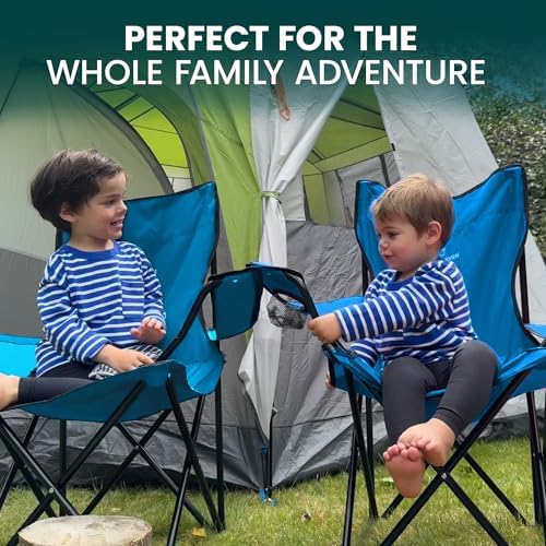 Green Haven Folding Camping Chair - Blue Lightweight Picnic Chair w/Cup Holder, 600D Polyester & Rip Stop, Heavy Duty Steel Frame Arm Portable Comfy for Outdoor Camping - Image 8