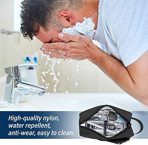Toiletry Bag for Men, Portable Travel Wash Bag Waterproof Shaving Bag Toiletries Accessories Cosmetic Bag Make Up Bag, Gym Shower Bathroom Makeup Bag with Handle (Black) - Image 3
