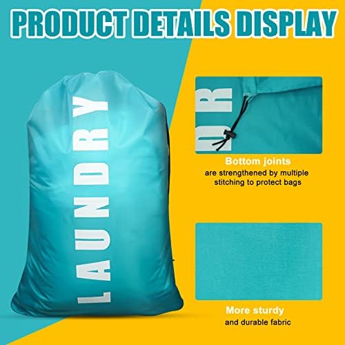 2 Pack Upgrade Extra Large Travel Laundry Bag with Drawstring,24" x 36" Durable Rip-Stop Dirty Clothes Shoulder Bag for Travel, Bathroom Home or Dormitory (Blue Pink) - Image 6