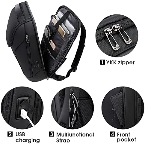 BANGE Backpack Business Smart Backpack Waterproof fit 15.6 Inch Laptop Backpack with USB Charging Port,Travel Durable Backpack - Image 4