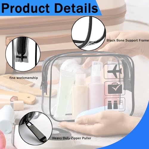 3-Piece Set Toiletry Bag, Travel Essentials, Clear Travel Toiletries Bag, Portable Waterproof Cosmetic Bags, Toiletry Bags for Accessories Wash for Women and Men - Image 3