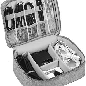 HCFGS Travel Cable Organiser Bag, Electronics Accessories Organizer Bag, Universal Carry Travel Gadget Bag for Cables, Power Bank,USB Drive, Charger Hard Disk (Gray)