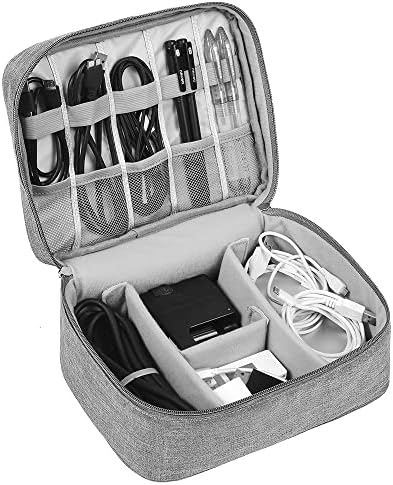 HCFGS Travel Cable Organiser Bag, Electronics Accessories Organizer Bag, Universal Carry Travel Gadget Bag for Cables, Power Bank,USB Drive, Charger Hard Disk (Gray)