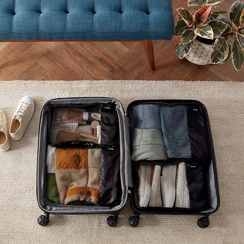 Amazon Basics Packing Cubes for Suitcases, Travel Organisers, Zipper, 4-Piece Set Bags, 2 Large and 2 Medium, Black - Image 5