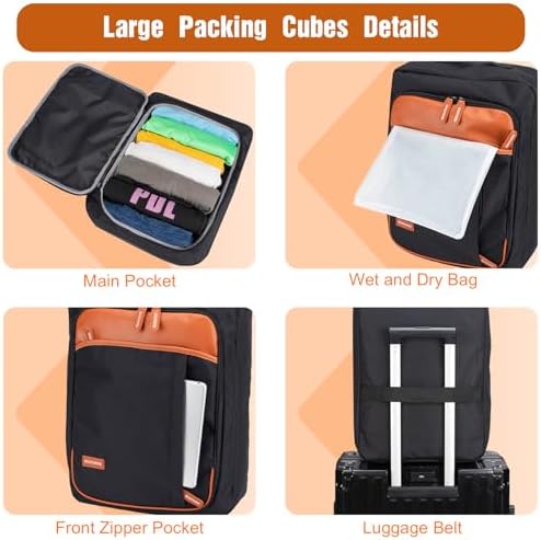 8 Set Packing Cubes for Travel, Lightweight Vacation Travel Essentials, Travel Accessories for Suitcase Organizer Bags Set (Black) - Image 4