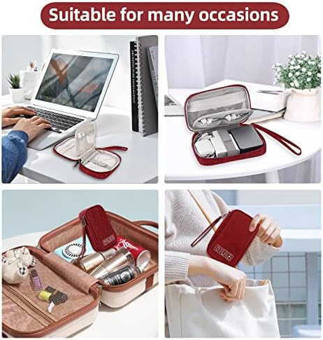 Small Travel Cable Organiser Bag, Cable Pouch, Electronics Accessories Organizer Carry Bag, 3 Layers Pouch Storage All-in-One Gadget Storage Bag for Cable, Cord, Charger, Phone, Earphone - Image 7