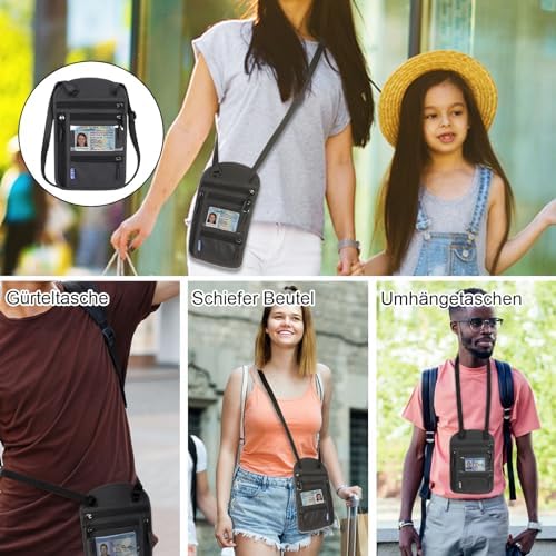Travel Neck Wallet With RFID Protection, Passport Holder, Waterproof Pouch for Women Men, Adjustable Strap - Image 5