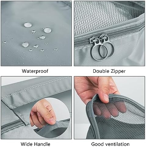 Jsdoin Packing Cubes for Suitcase, 9PCS Luggage Packing Organizers, Waterproof Travel Essentials Bag, Accessories (Grey) - Image 6