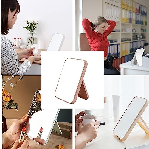Camping Mirror, Makeup Mirror, Foldable Desktop Vanity Mirror, Travel Portable Makeup Mirror, Vanity Mirror, Makeup Accessories, Portable Rectangular Makeup Mirror(Nordic powder), Pink - Image 7