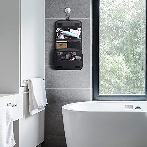 Portable Hanging Travel Toiletry Bag for Men and Womens Waterproof Bathrooom Shower Bag Multifunctional Cosmetic Makeup Organzier (Black) - Image 5