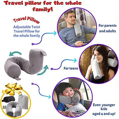 Travel Pillow Twist memory Foam Neck Pillow for Travel, Airplane, Buses, Trains at Home, Chin, Lumbar Leg Support, Bendable Roll Pillow (gray) - Image 6