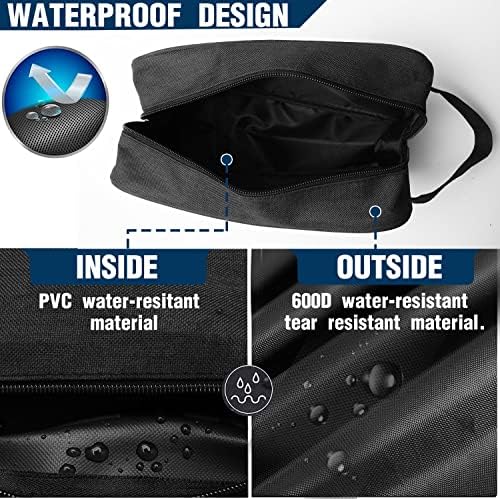 Toiletry Bag for Men Large Travel Wash Bag Water-Resistant Gym Shaving Organiser Bag, Shower Bathroom Makeup Bag with Handle (Black) - Image 2