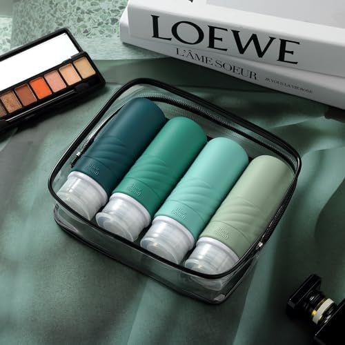 Gemice Travel Bottles for Toiletries, CAA Approved 90ml Silicone Travel Bottles, Leak Proof Squeezable Travel Size Containers, Travel Essentials for Lotion Soap Liquid Shampoo, BPA Free(4 Pack) - Image 7