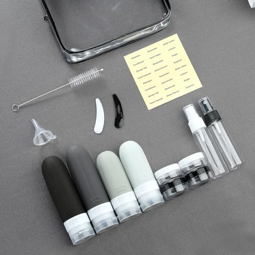 Gemice 16 Pack Travel Bottles Set, CAA Approved Leak Proof Silicone Squeezable Containers for Toiletries, Refillable Accessories 60ml 90ml for Conditioner, Shampoo, Lotion & Body Wash (BPA Free) - Image 2