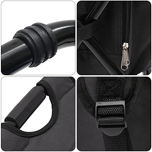 Folding Camping Chair Stool Oxford Fabric Waterproof Folding Camping Chair Fishing Tackle Seat Table Bag Compact Lightweight Bag for Outdoor Fishing Travel Hiking Beach ravelling Subway (Black) - Image 6